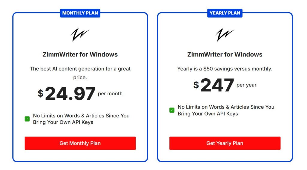 ZimmWriter Pricing December 2025
